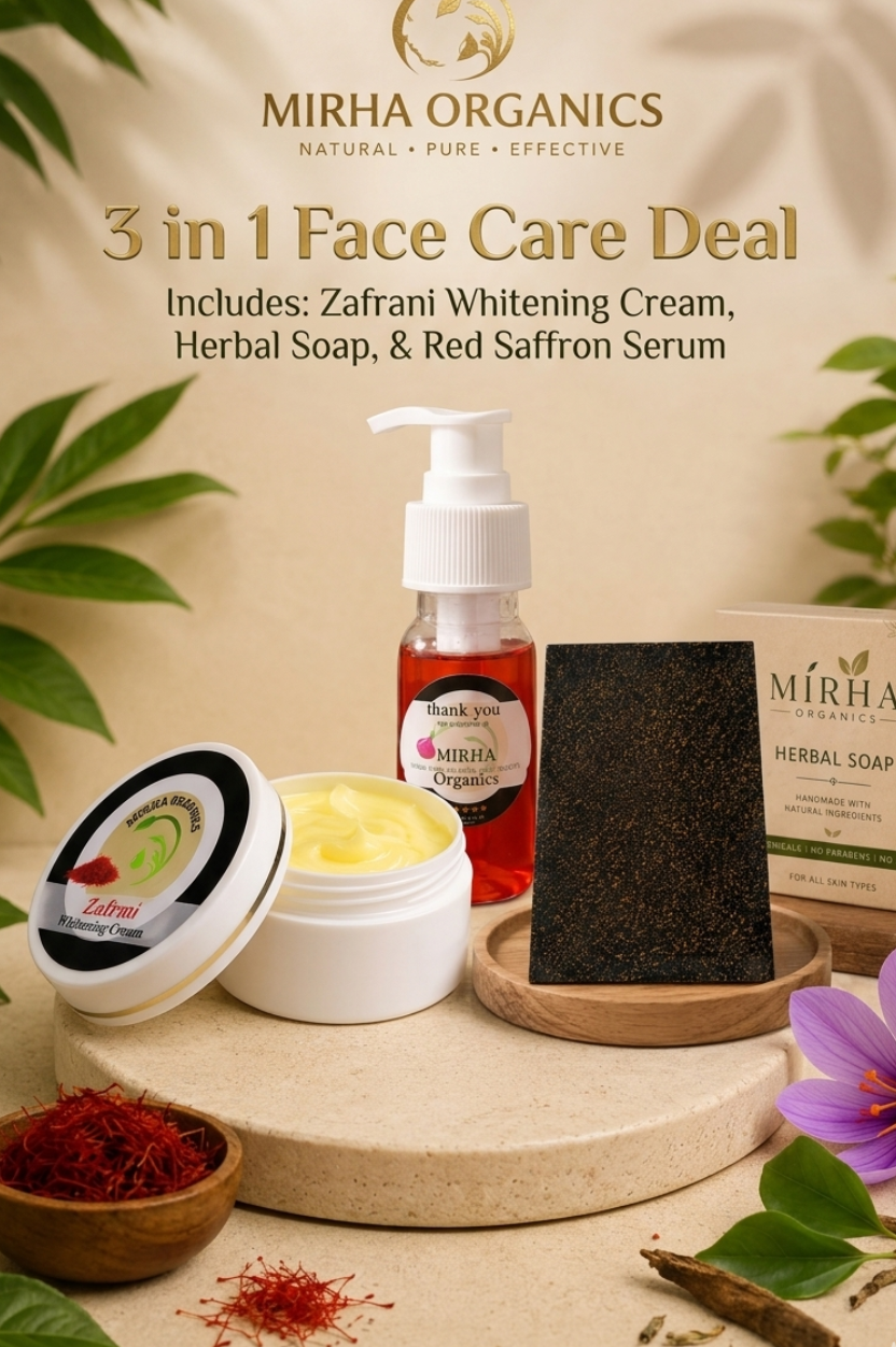 Zafrani Face Cream + Herbal Soap & Serum - 3 in 1