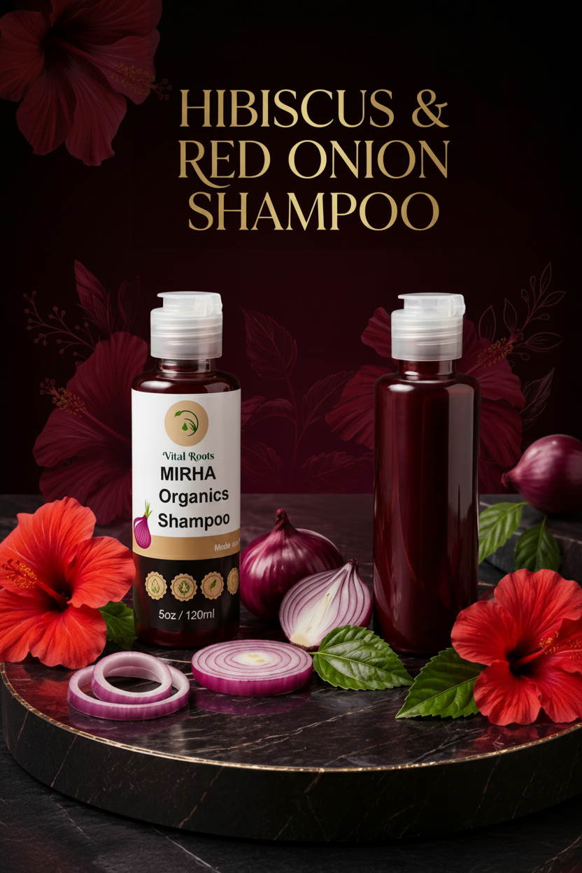 Hibiscus & Red Onion Shampoo – Anti-Greying Hair Growth Shampoo | 120ml